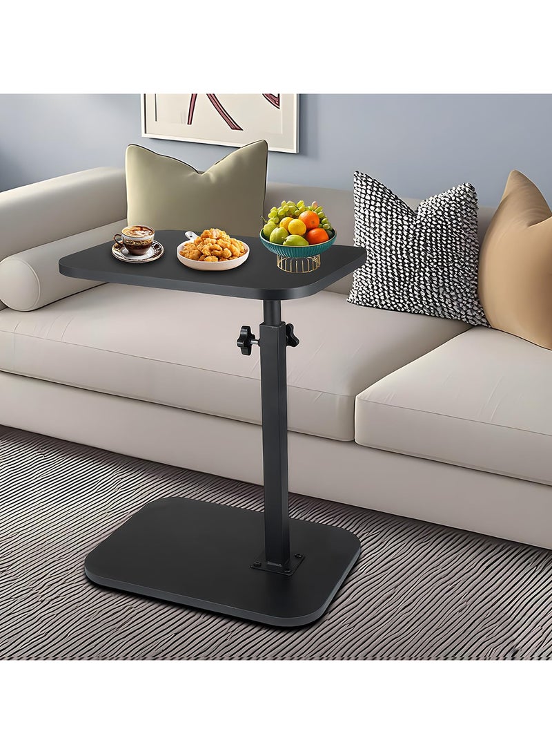 انسجام طاولة جانبية على شكل حرف C قابلة لتعديل الارتفاع، طاولة تلفزيون دوارة بزاوية 360 درجة، طاولات أريكة تنزلق أسفل الأريكة، طاولة جانبية لغرفة النوم وغرفة المعيشة والحمام - Image 1