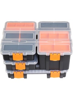 ISTARA Istara Professional Organizer with Removable Compartments4 Piece Orange Plastic Storage Bin for Screws and Small Items Storage Box Hardware Tool Organizer  - Image 1