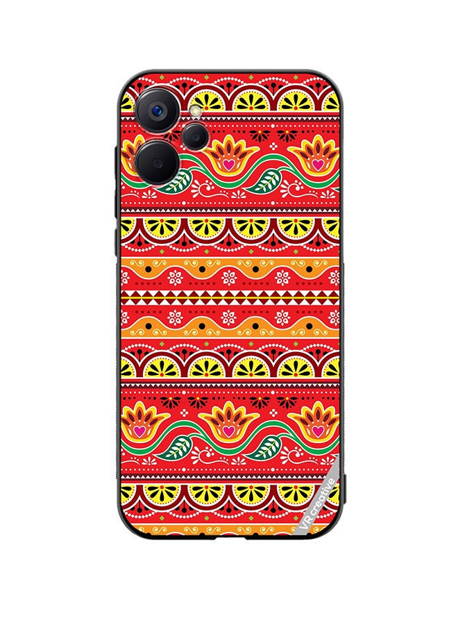 VR CREATIVE Protective Case Cover For Realme 9i 5G Indian And Pakistani Flowers And Leaves In Red And Yellow Design Multicolour - Image 1