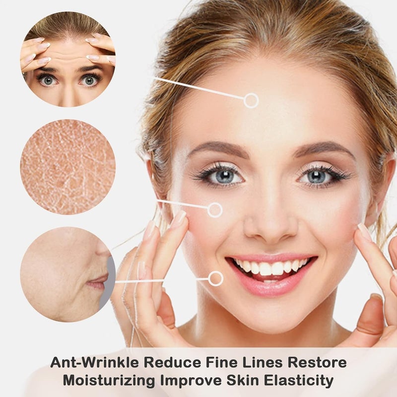 KRLZ Gold Gel Collagen Crystal Facial Masks Moisturizing AntiAging Reduces Puffiness Wrinkles Deep Tissue Rejuvenation Skin Hydration 5 Pcs - Image 4