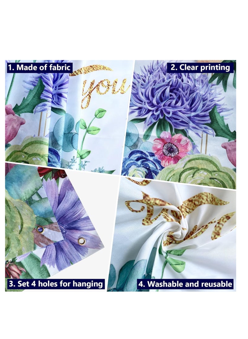 Zikra Flowers Birthday Party Backdrop Pink Flower Bush Garden Birthday Photography Background for Girls Women Happy Birthday Party Background Banner for Birthday Proposal Party Decoration Supplies - Image 3