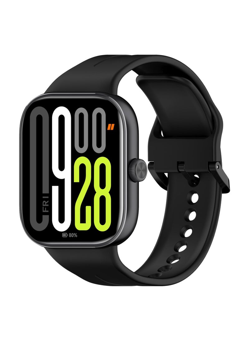 Silicone Strap for Redmi Watch 5/4, Soft Waterproof Adjustable Band Compatible with Xiaomi Smart Band 9 Pro/8 Pro,Black - Image 1