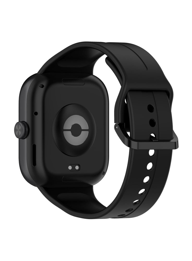 Silicone Strap for Redmi Watch 5/4, Soft Waterproof Adjustable Band Compatible with Xiaomi Smart Band 9 Pro/8 Pro,Black - Image 2