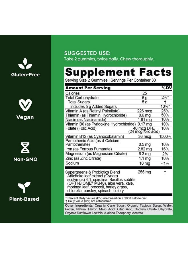Goli - Goli SuperGreen Vitamin Gummy - 60 Count - Essential Vitamins and Minerals - Plant-Based, Vegan, Gluten-Free & Gelatin Free - Health from Within, Pack of 1 - Image 1