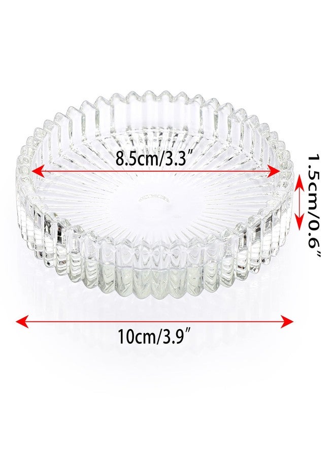 JUXYES 8 Pack Glass Coasters Round Cup Mat, Clear Glass Coasters for Drinks Coffee Tea Wine, Decorative Wine Bottle Coaster, Crystal Drink Coaster for Restaurant bar Kitchen Dining Table - Image 2