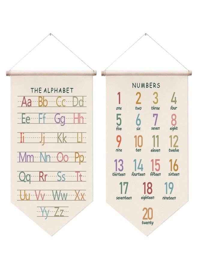 Barri Design Alphabet Wall Banner Number Wall Hanging Alphabet Number Wall Art Poster ABC Wall Poster For Kids Learning Wall Sign Hanging Educational Wall Posters For Toddlers Classroom Playroom - Image 1