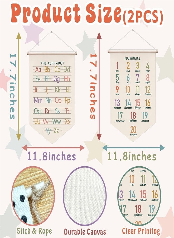 Barri Design Alphabet Wall Banner Number Wall Hanging Alphabet Number Wall Art Poster ABC Wall Poster For Kids Learning Wall Sign Hanging Educational Wall Posters For Toddlers Classroom Playroom - Image 5
