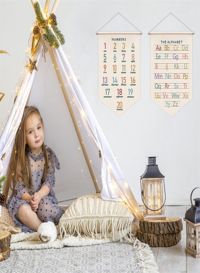 Barri Design Alphabet Wall Banner Number Wall Hanging Alphabet Number Wall Art Poster ABC Wall Poster For Kids Learning Wall Sign Hanging Educational Wall Posters For Toddlers Classroom Playroom - Image 3