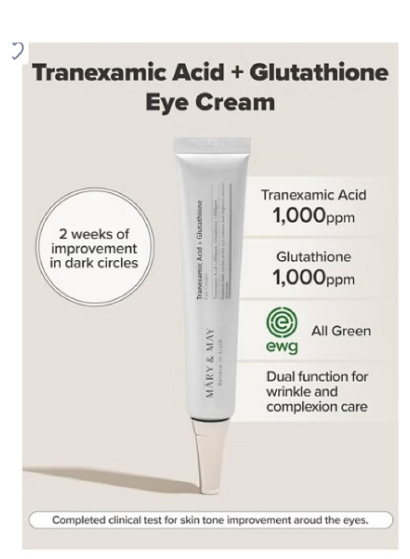 MARY & MAY Mary & May Tranexamic Acid & Glutathione Eye Cream - 30g  - Image 3