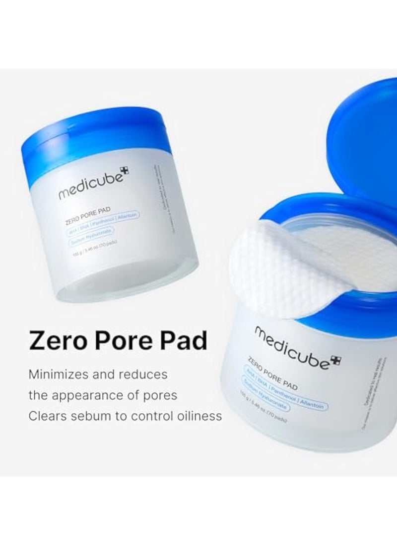 Medicube - Medicube Zero Pore Pads 2.0 - Korean Dual-Textured Exfoliating Toner Pads with 4.5% AHA Lactic Acid & 0.45% BHA Salicylic Acid for Pore Minimizing and Skin Smoothing - Suitable for All Skin Types - Image 1