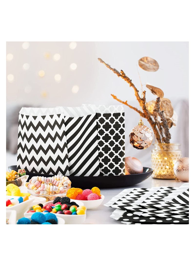 SYOSI Candy Paper Bag, Disposable Party Kraft Paper Cookie Snack Gift Candy Paper Bag, 100 Pcs Small Paper Treat Bags for Candy Cookie Buffet, Biodegradable Graduation Party Favor Bags (Black, 5 X 7") - Image 5