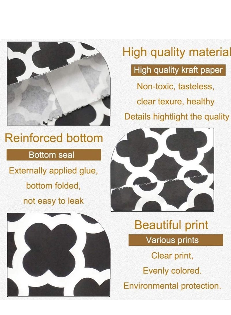 SYOSI Candy Paper Bag, Disposable Party Kraft Paper Cookie Snack Gift Candy Paper Bag, 100 Pcs Small Paper Treat Bags for Candy Cookie Buffet, Biodegradable Graduation Party Favor Bags (Black, 5 X 7") - Image 3