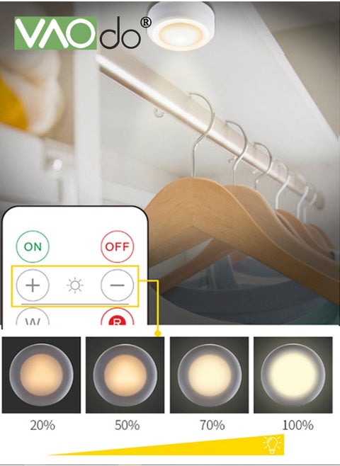 6PCS Puck Lights with Remote Control 16 Colors 10 Lighting Mode LED Under Cabinet Lighting AA Battery Powered Push Night Lights Under Counter Lighting With Timer Function