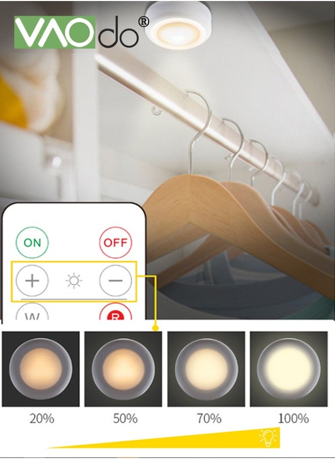 VAOdo - 6PCS Puck Lights with Remote Control 16 Colors 10 Lighting Mode LED Under Cabinet Lighting AA Battery Powered Push Night Lights Under Counter Lighting With Timer Function - Image 1