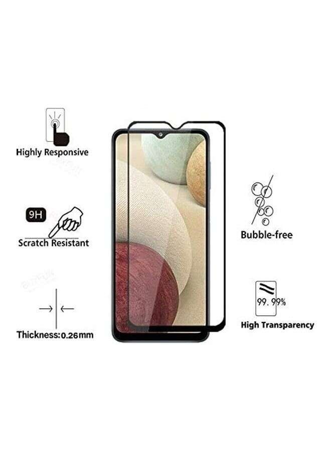 BORTONY Tempered Glass Screen Protector For Samsung Galaxy A12 5G Clear/Black - Image 2