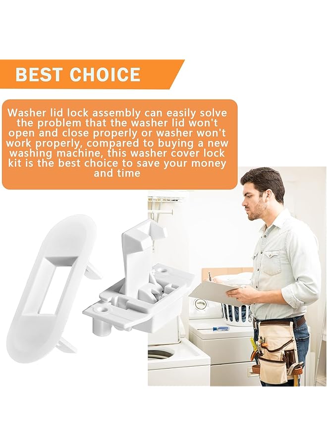 erorex Wh02X24399 Washing Machine Lid Lock Strike Pin And Wh01X24381 Washing Machine Lid Lock Bezel For Ge And Hotpoint Top Load Washing Machine Lid Lock Switch Replacement 4455158 - Image 3