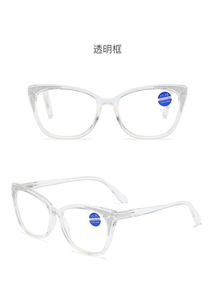 Booma Opticals NAOMI-C7 +2.50 Reading Glasses for Women, +2.5 Presbyopia Magnification Eyeglasses, Lightweight, Stylish Clear Transparent Cat Eye Frame, Computer Eyestrain Relief - Image 3