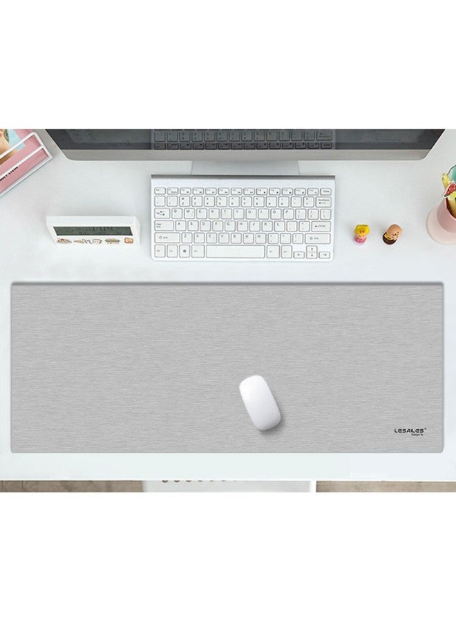Lesailes Feidun Lesailes Gray Striped Gaming Mouse Pad, Large Size, Locking Edge, Thickened, For Office Computer Keyboard Desk, Gray And White, 800*300*3mm - Image 2