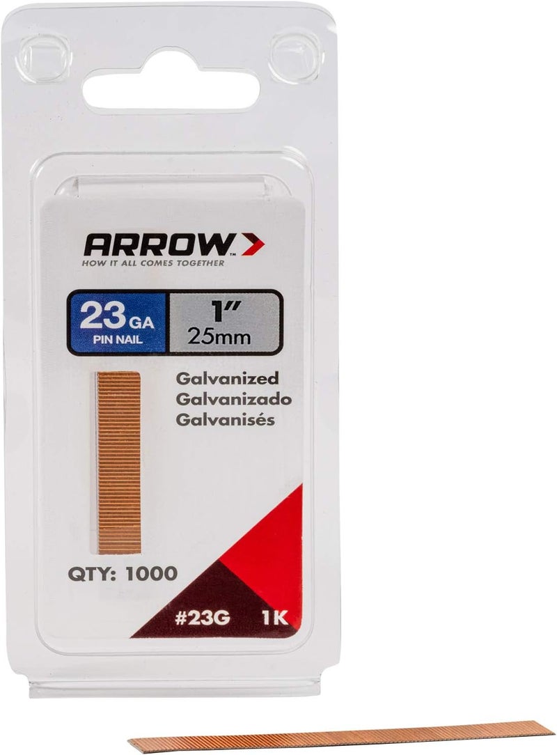 Arrow Fastener Arrow 23G25-1K Arrow 1-Inch Pin Nail, 1000-Pack - Image 1