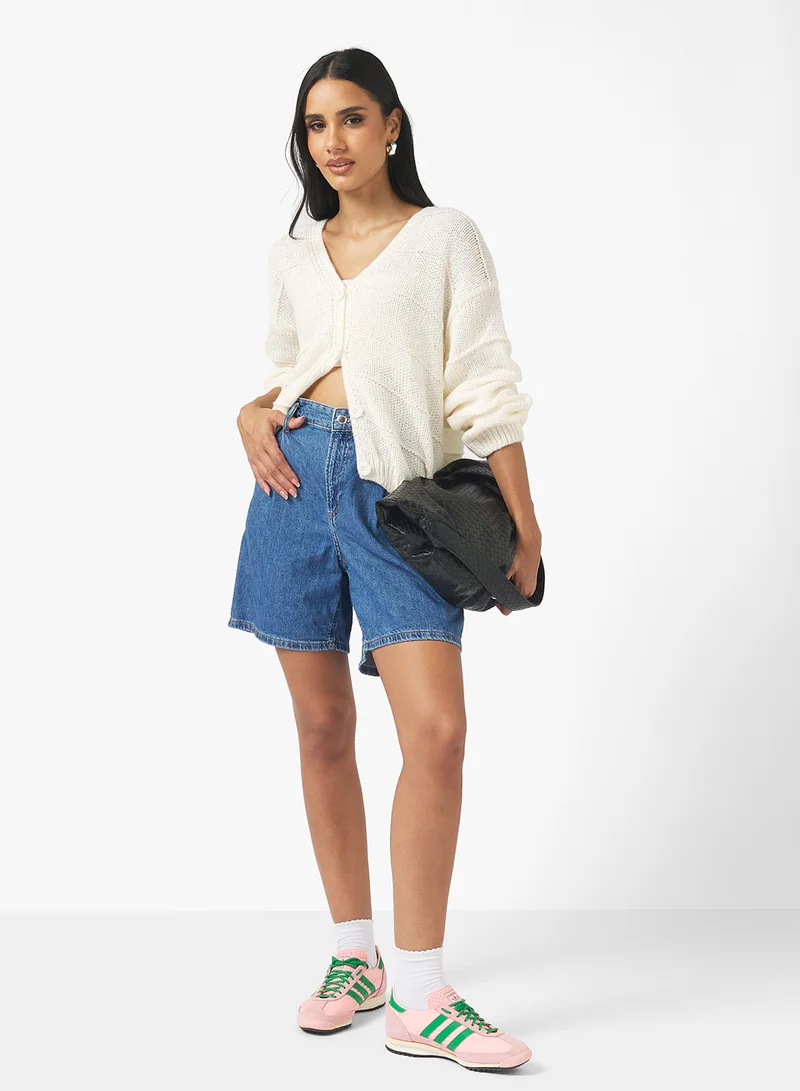 Ginger Fine Knitted Textured Cardigan
