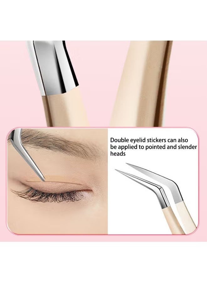 اتش واي مجموعة من 4 ملاقط رموش مستقيمة لوصلات الرموش - ملاقط مدببة ، مضادة للصدأ ، مستلزمات رموش عزلة من الفولاذ المقاوم للصدأ - Image 3