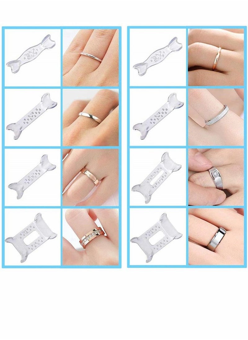 SYOSI - Ring Size Adjuster, Invisible Ring Size Adjuster for Loose Rings with 6 Sizes, Ring Adjuster Fit Any Rings Guard Spacer, Ring Size Reducer Spacer Ring Guard With Wiping Cloth, 12 Pcs - Image 1