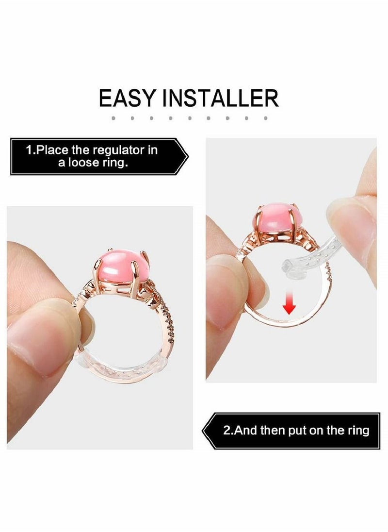 SYOSI - Ring Size Adjuster, Invisible Ring Size Adjuster for Loose Rings with 6 Sizes, Ring Adjuster Fit Any Rings Guard Spacer, Ring Size Reducer Spacer Ring Guard With Wiping Cloth, 12 Pcs - Image 1