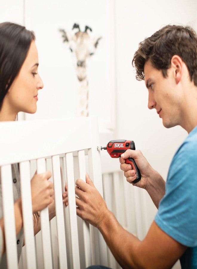SKIL Rechargeable 4V Cordless Screwdriver Includes 9pcs Bit, 1pc Bit Holder, USB Charging Cable - SD561801 - Image 4
