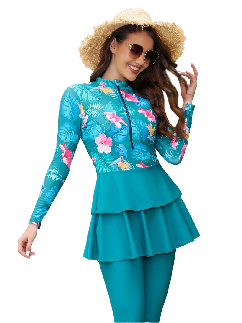 Muslim Swimwear Women'S Conservative Swimwear Printed Women'S Beach Swimwear Burkini - Image 2