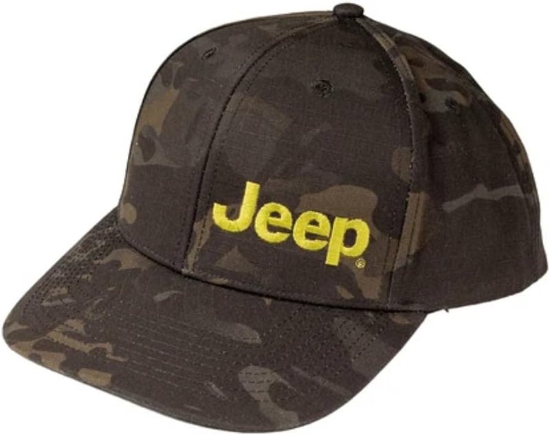 Jeep Text Logo Low Profile Trucker Hat Black CamoGreen Hat - Image 4