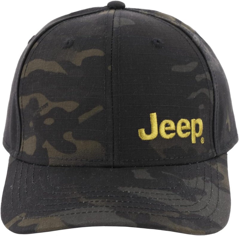 Jeep Text Logo Low Profile Trucker Hat Black CamoGreen Hat - Image 2