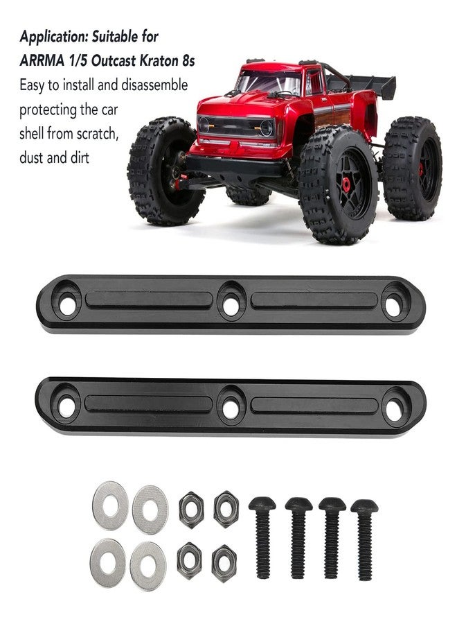 Aoutecen Roof Rails, 2PCS RC Roof Rails Aluminium Alloy RC Body Roof Rails Compatible with ARRMA 1/5 Outcast Kraton 8s(Black) - Image 2