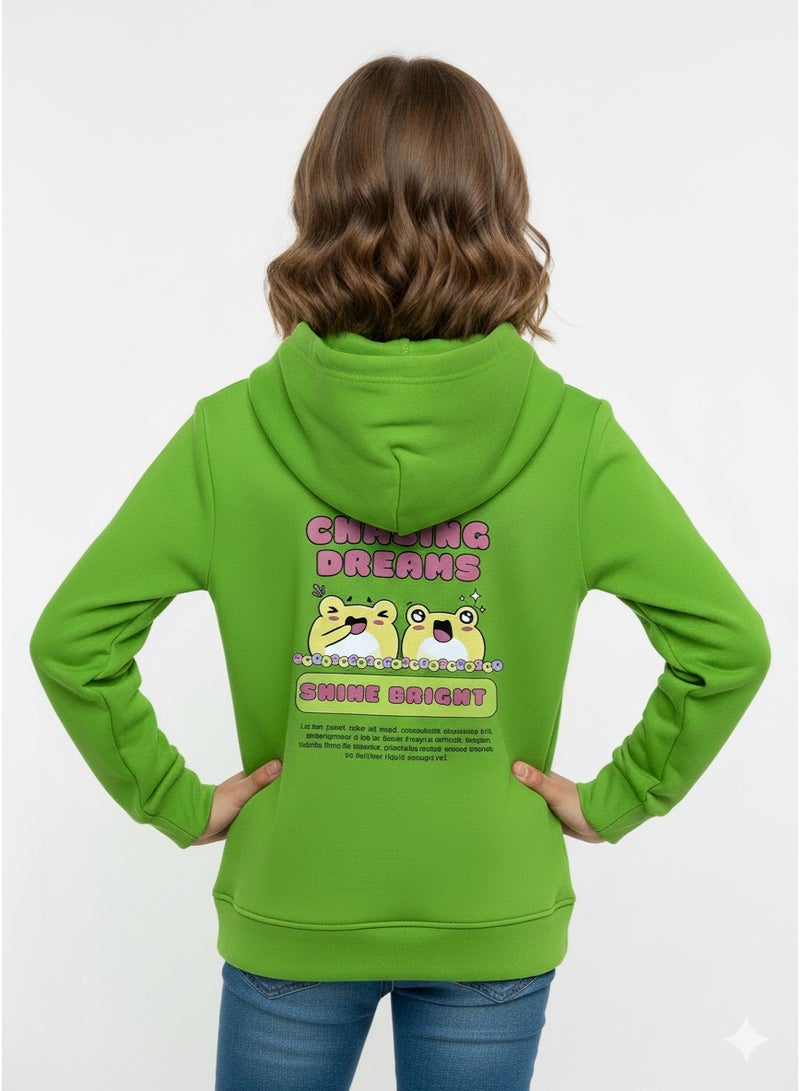 Caesar Girls' hoodie with hood and prints on the back and chest - Image 3