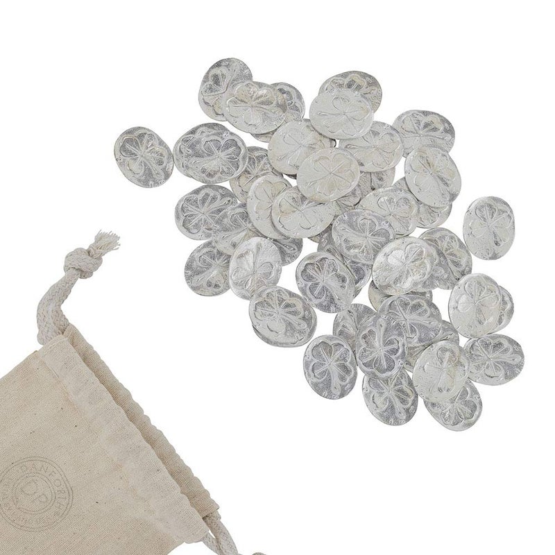 DANFORTH Vilmain Four Leaf Clover Pocket TokensCoins Pewter Good Luck Charm Made in USA Pack of 50
