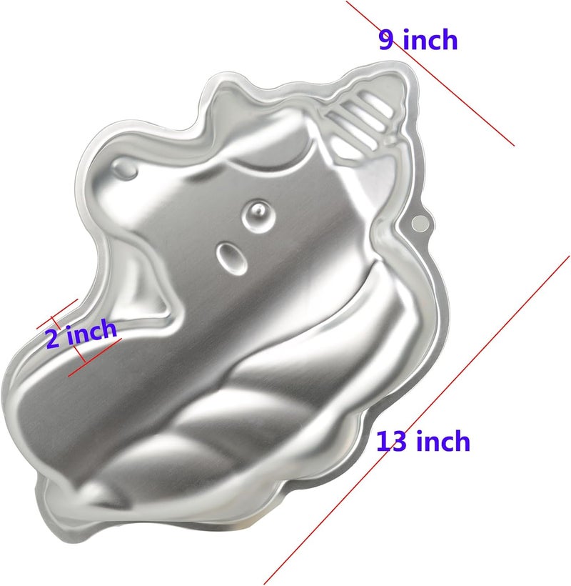 Pormasbenzer Aluminum Unicorn Shaped Cake Pan Mould Cake Baking Bakeware for Birthday Anniversary Party Christmas - Image 3