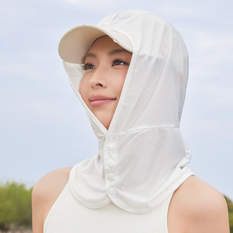 قناع واقٍ من الشمس للصيف للنساء - مقاوم للبعوض، واقي من الأشعة فوق البنفسجية، جيد التهوية، من الحرير المبرد