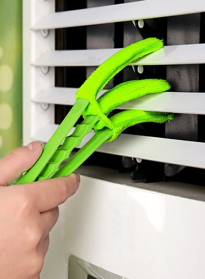 SENHAI Duster, Set of 2 Microfiber Cleaner Brush for Window Blinds, Air Conditioner, Vent, with 2 Extra Sleeves, Blue & Green, ABS Material - Image 2