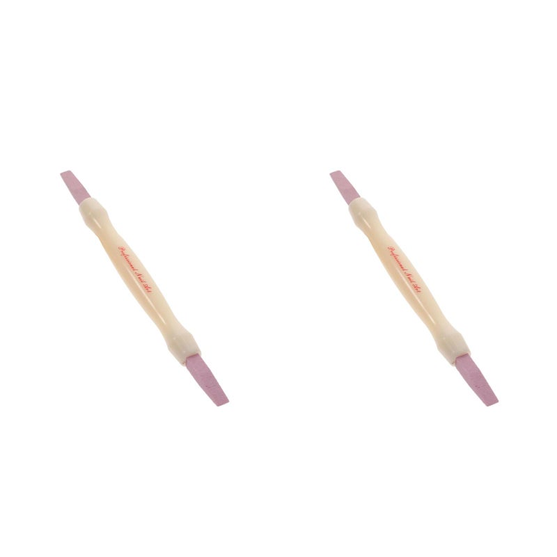 2pcs Cuticle File: Dual-End Nail Pusher Stick for Cuticle Care - Professional Manicure Tool Fingernails Toenails Buffer for Salon and DIY Nail Art - Image 1