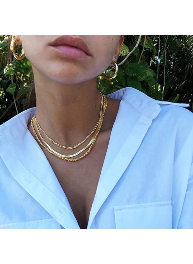 يوكانبي قلادة سلسلة ثعبان مزدوجة الطبقات للنساء – طوق ذهبي أنيق بتصميم كلاسيكي فاخر على الطراز الأوروبي - Image 5