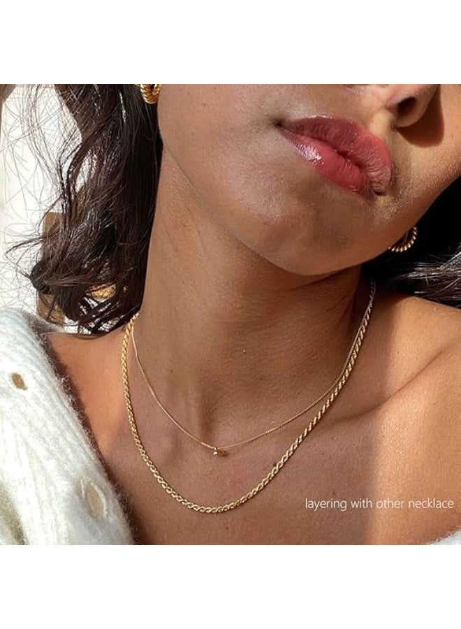 يوكانبي قلادة سلسلة ثعبان مزدوجة الطبقات للنساء – طوق ذهبي أنيق بتصميم كلاسيكي فاخر على الطراز الأوروبي - Image 4