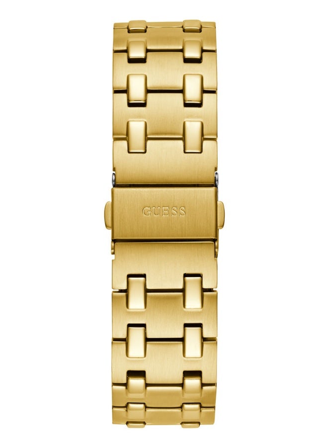 GUESS ساعة أسايت كواتز بقرص أزرق وحزام فولاذي ذهبي للرجال - GW0575G6 - Image 3