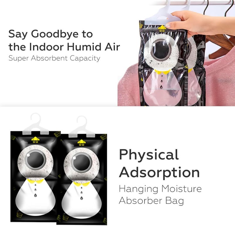 AMROAH 6 Pack 600ml Humidity Moisture Absorbers Boxes Dehumidifier & Odor Eliminator with Activated Carbon, Absorber Moisture Containers for Home Bathroom Basement Closet Kitchen Wardrobe - Image 3
