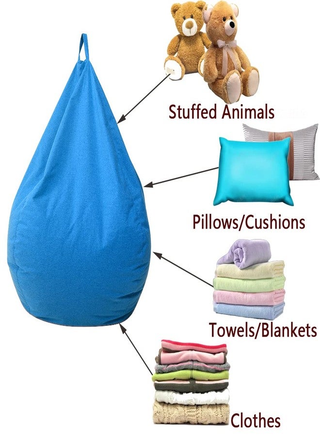 ChenLee Stuffed Animal Storage Bean Bag Cover (No Filler) Extra Soft Beanbag Seat Chair Covers-Cotton Linen Memory Foam Beanbag Replacement Cover for Adults Children without Filling - Image 5