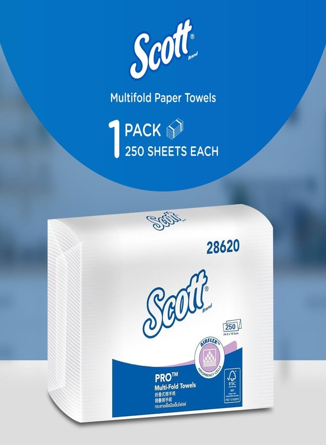 Scott Multi-Fold Paper Towel 28620-1 Pack x 250 Sheets (White Colour - Sheet Size 24 cm X 19.6 cm) - Image 2