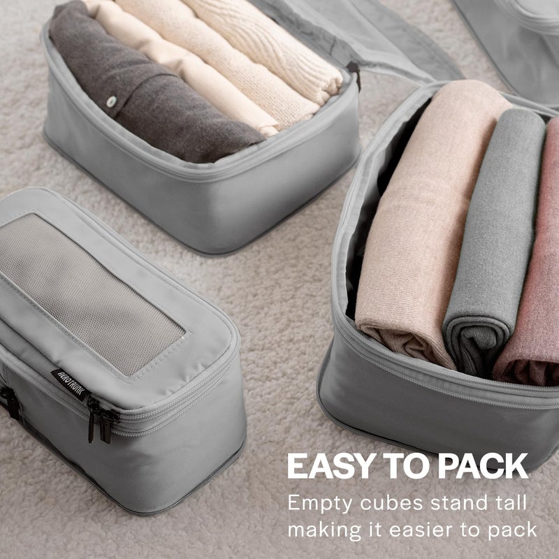 Aerotrunk Aerotrunk Compression Packing Cubes for Travel - Luggage Organizer Bags - Double Zipper Packing Cubes for Suitcases (6-Pack, Grey)  - Image 3