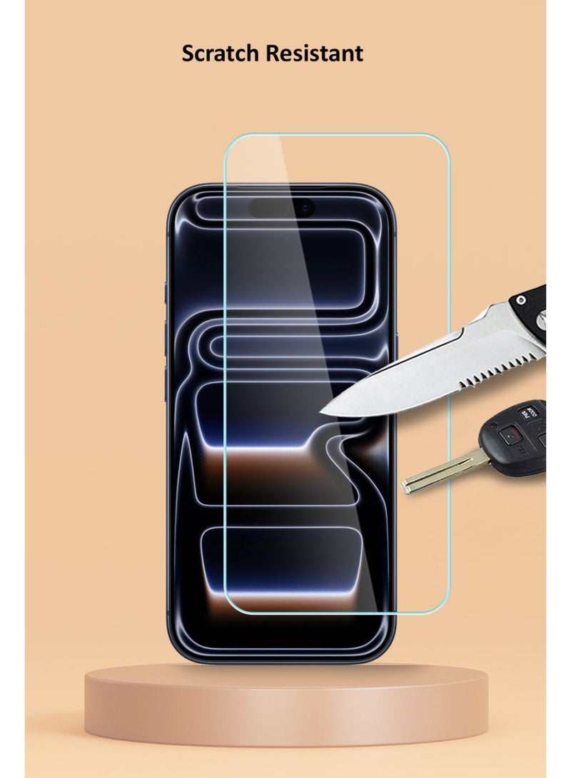 Techie حماية شاشة آيفون 17 برو ماكس زجاج مقسى HD – صلابة 9H، مضاد للتوهج، مضاد للفقاعات، رقيق للغاية 0.33 مم مع حواف مدورة وتركيب سهل - Image 3