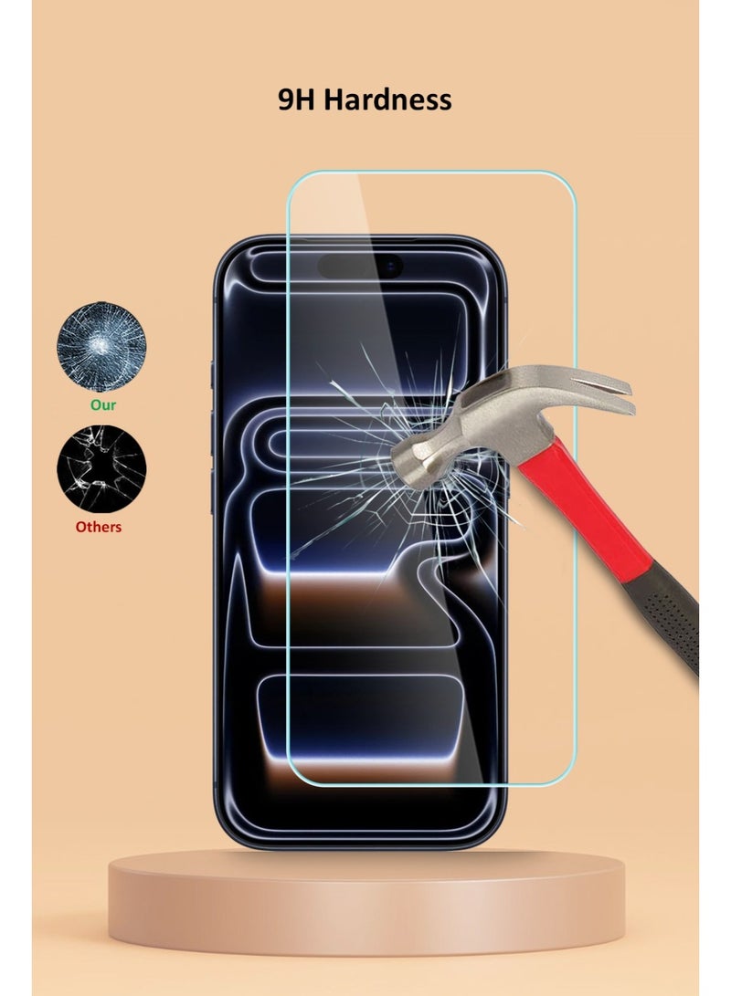 Techie حماية شاشة آيفون 17 برو ماكس زجاج مقسى HD – صلابة 9H، مضاد للتوهج، مضاد للفقاعات، رقيق للغاية 0.33 مم مع حواف مدورة وتركيب سهل - Image 5