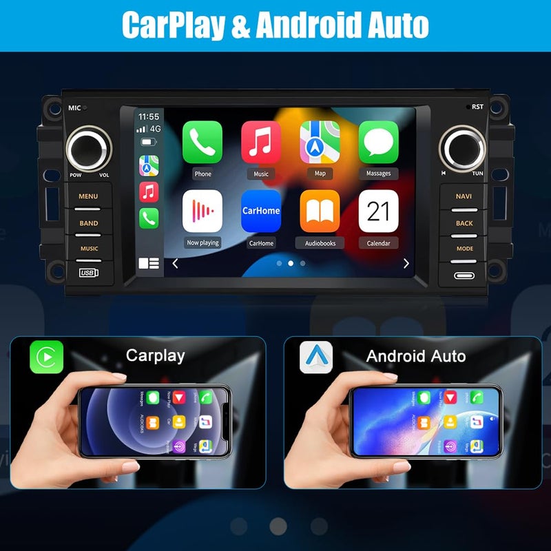 AWESAFE 5GWiFi Android 13 Car Radio for Dodge RAM 1500 2500 3500 2009 2010 2011 2012, Touch Screen Ram 1500 Radio with Wireless CarPlay/Android Auto/GPS/HD Backup Camera [2GB+32GB] - Image 3