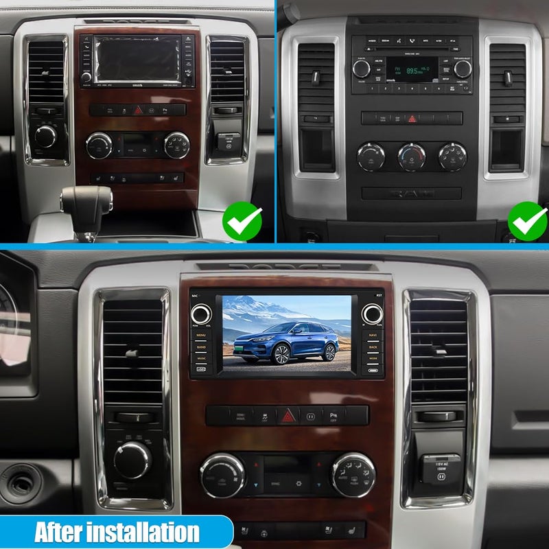 AWESAFE 5GWiFi Android 13 Car Radio for Dodge RAM 1500 2500 3500 2009 2010 2011 2012, Touch Screen Ram 1500 Radio with Wireless CarPlay/Android Auto/GPS/HD Backup Camera [2GB+32GB] - Image 2