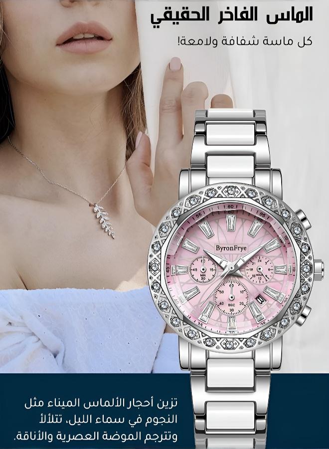 Bestwin Wristwatch Adorned with Luminous Accents and Sparkling Elements in Moon Style - Image 3